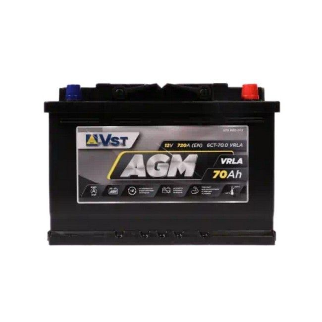 VST AGM 570900072 70А/ч-12V ст EN720 европейские обратная 278x175x190